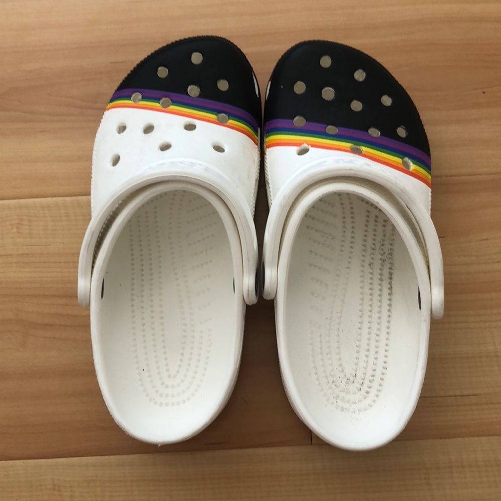 Rainbow Striped crocs!